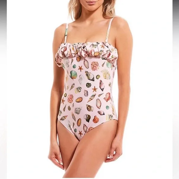 Antonio Melani Jennifer Sumko sea shell one piece swimsuit swim size - Picture 1 of 8